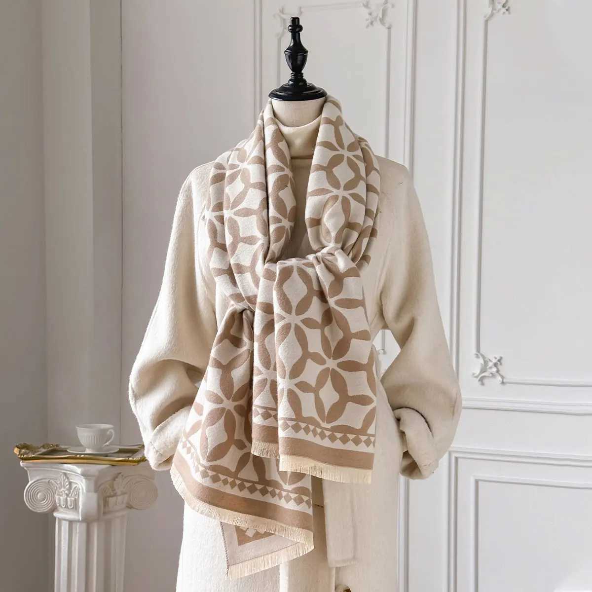 2025 Brand Warm Cashmere Poncho Shawl Scarf Luxury Print Thick Winter Blanket Wraps Bufanda Casual Hijab Stoles Echarpe C251031