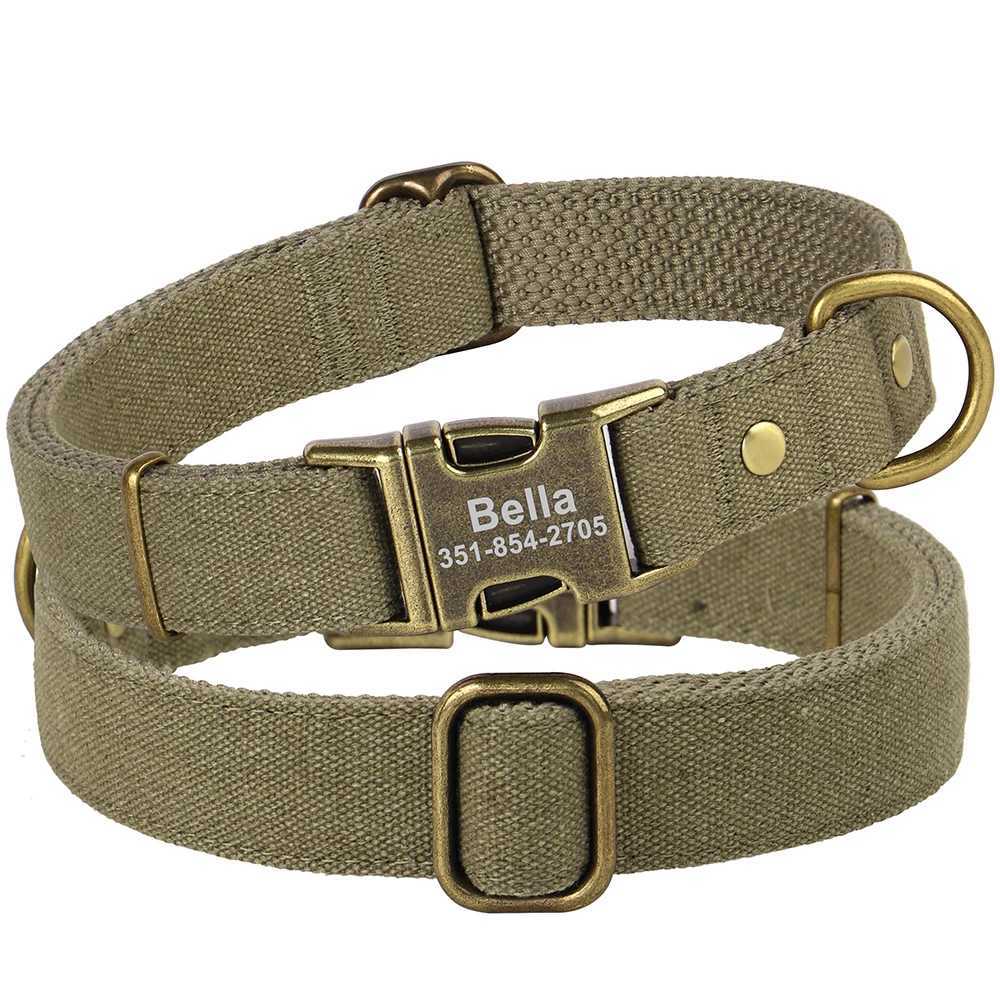 Personzed Dog Collar Durable Nylon Dogs Collars Customized Pet ID Name Buckle Necklace for Small Medium Large Dogs Bulldog C251031