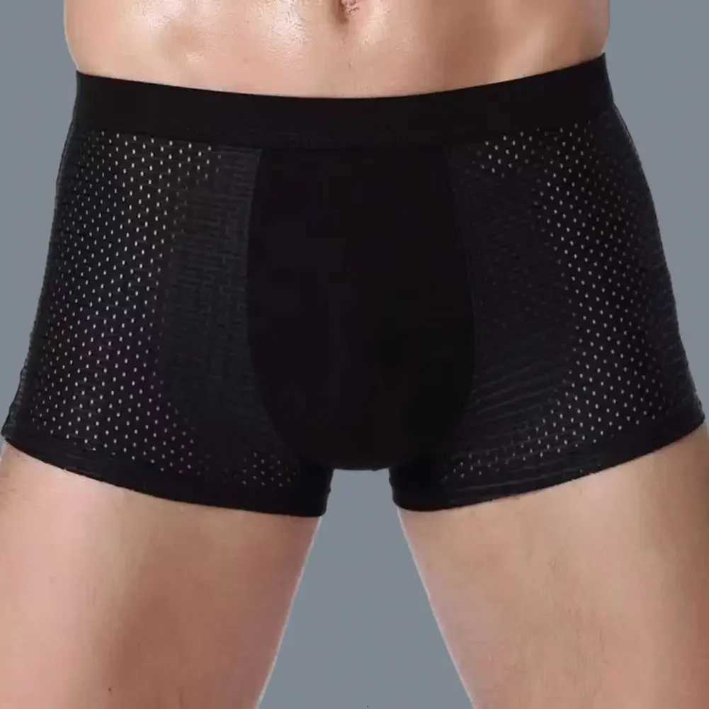 Men Breathable Boxers Ice Silk Mesh Mens Boxers Soft Breathable Underwear with Moisturewicking Technology U Design for ComfortT251031