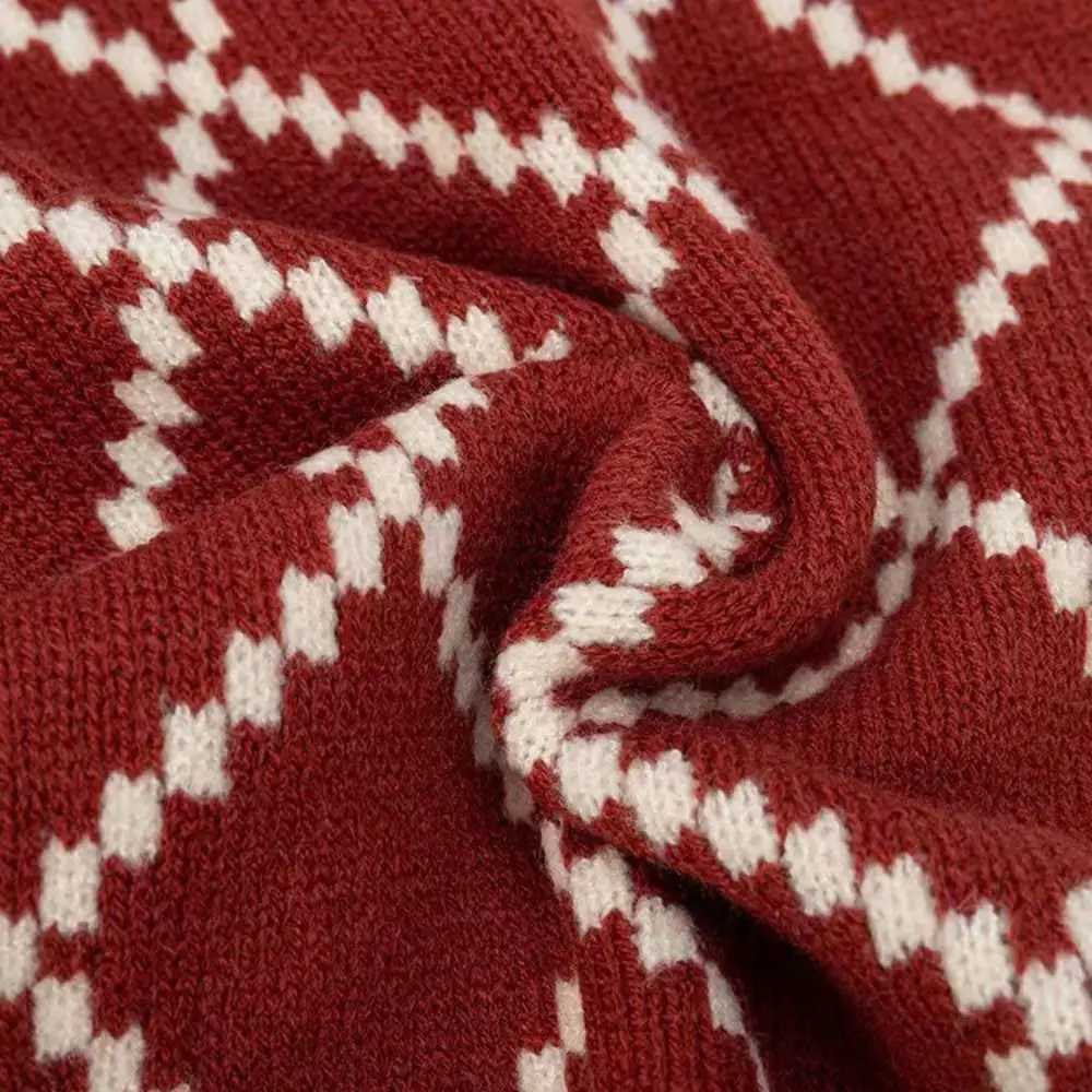Vintage Plaid Knitted Scarf Vintage Wraps Thickened Neckerchief Winter Warm Women Scarf C251031