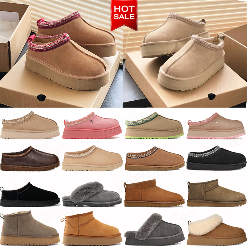Tazz Slippers womens Tasman Suede shearling platform boots designer slides slipper classic ultra mini boot women snow wool winter ankle booties mens shoes size 35-46