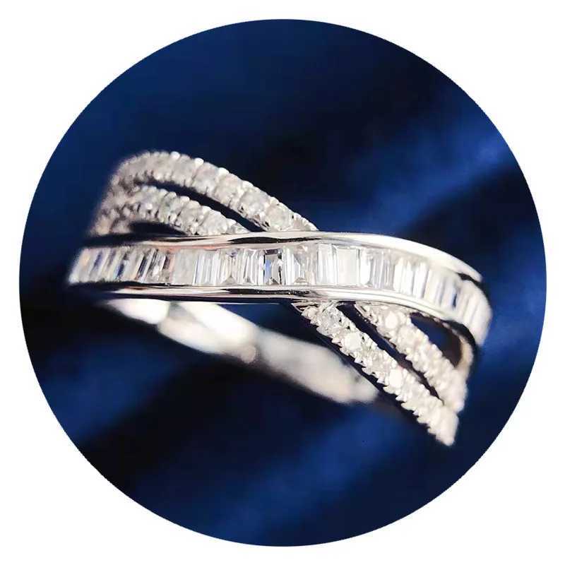 Exquisite Female Rings 925 Sterling Silver Cross Shaped Infinity Finger Rings for Women Crystal Zircon Bridal Wedding JewelryXJ251031