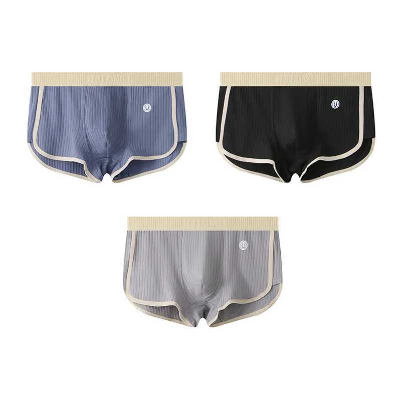 3PCS Mens Four Seasons Underpants Slim Panties MidWaist Simple Breathable Comfortable Boxer Shorts Vertical Stripe Soft PantyT251031