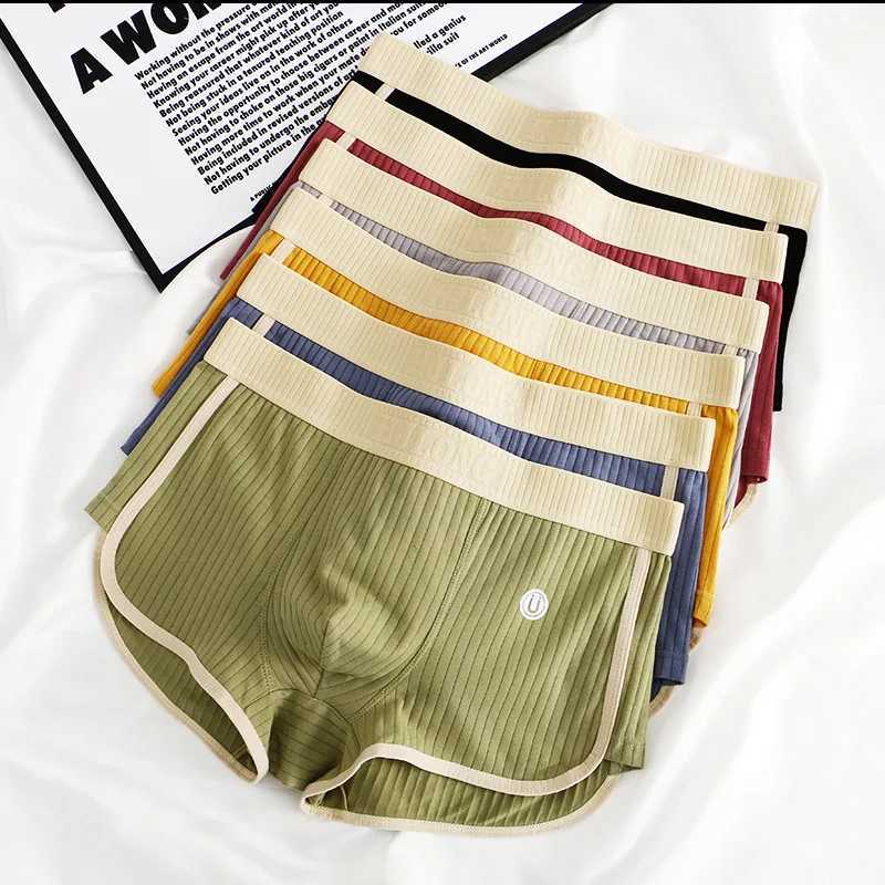 3PCS Mens Four Seasons Underpants Slim Panties MidWaist Simple Breathable Comfortable Boxer Shorts Vertical Stripe Soft PantyT251031