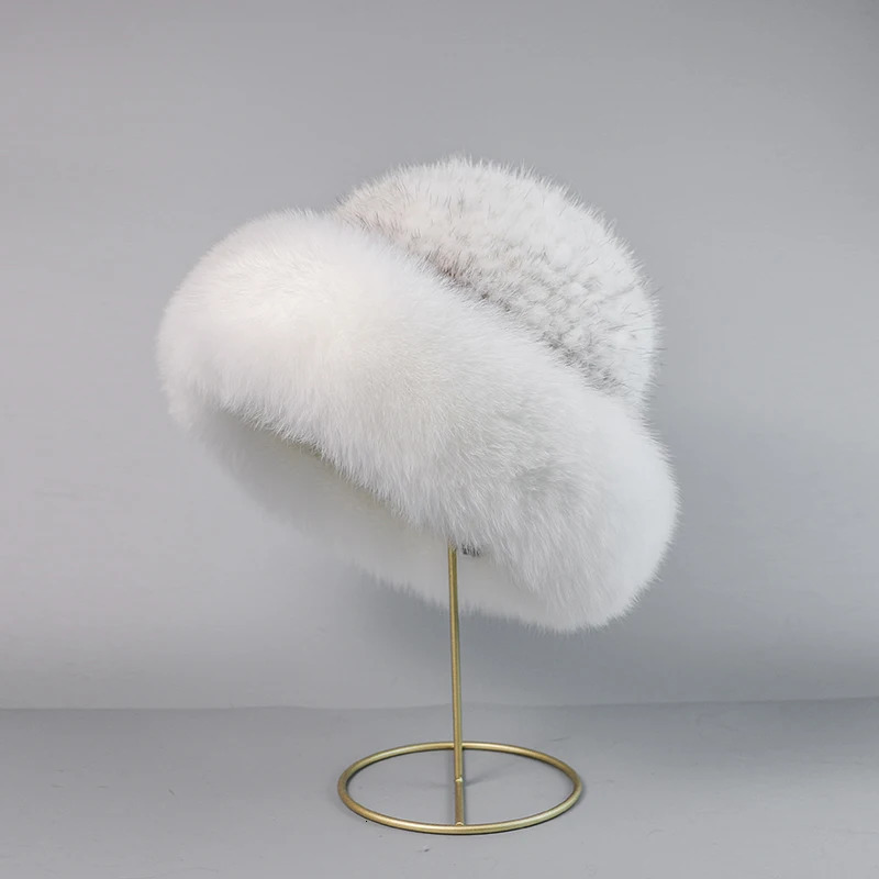 Real mink fur woman hat Fox fur beanie caps Winter woman hats Fashion mink fur knit hat 251028