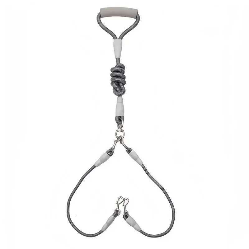 Pet dual head dog walking rope one drag two traction rope anti winding and detachable Leads for Hands Rope for Medium Large Dog C251031