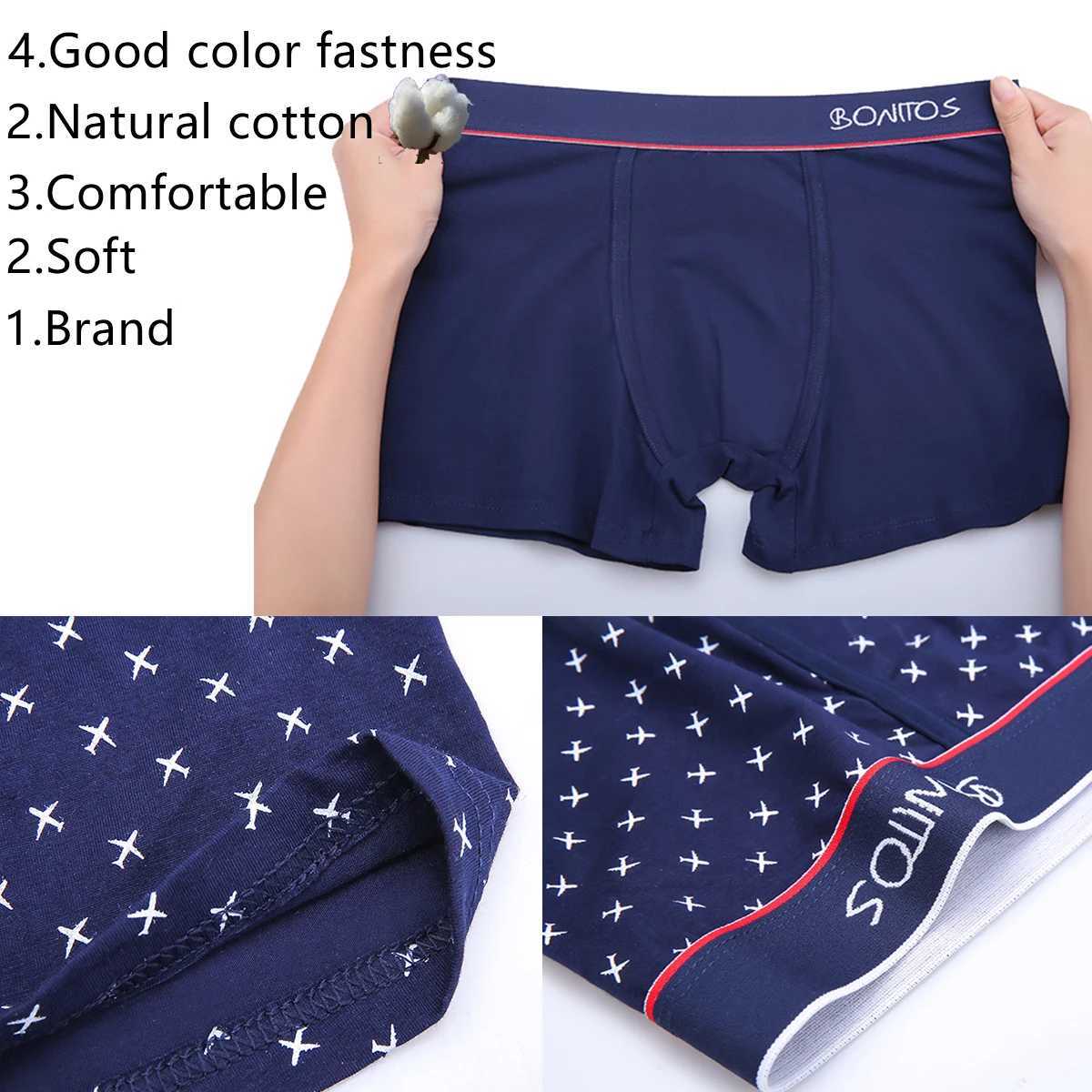 4pcs Boxers Mens Panties Underpants Man Boxer Underwear Cotton for Male Underpants Man Cotton Large Size Lot SoftT251031