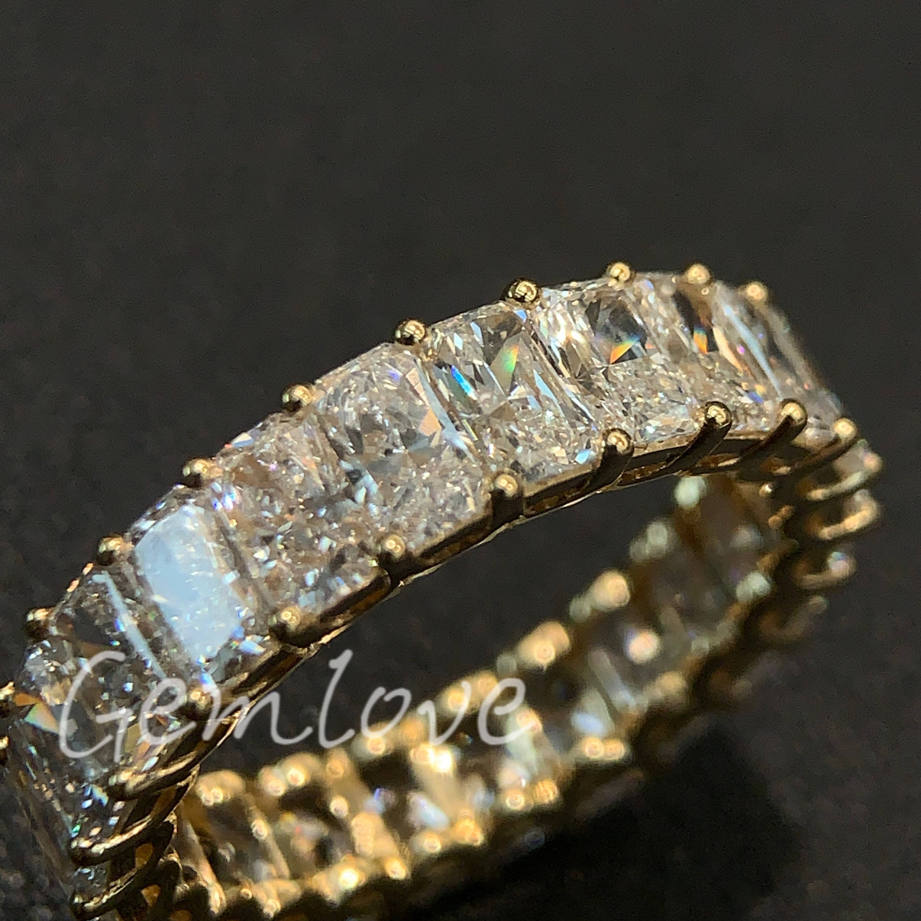 18K Gold Custom Ring Set with Radiant Cut LabGrown Diamonds Suitable for Men and Women Engagement Rings