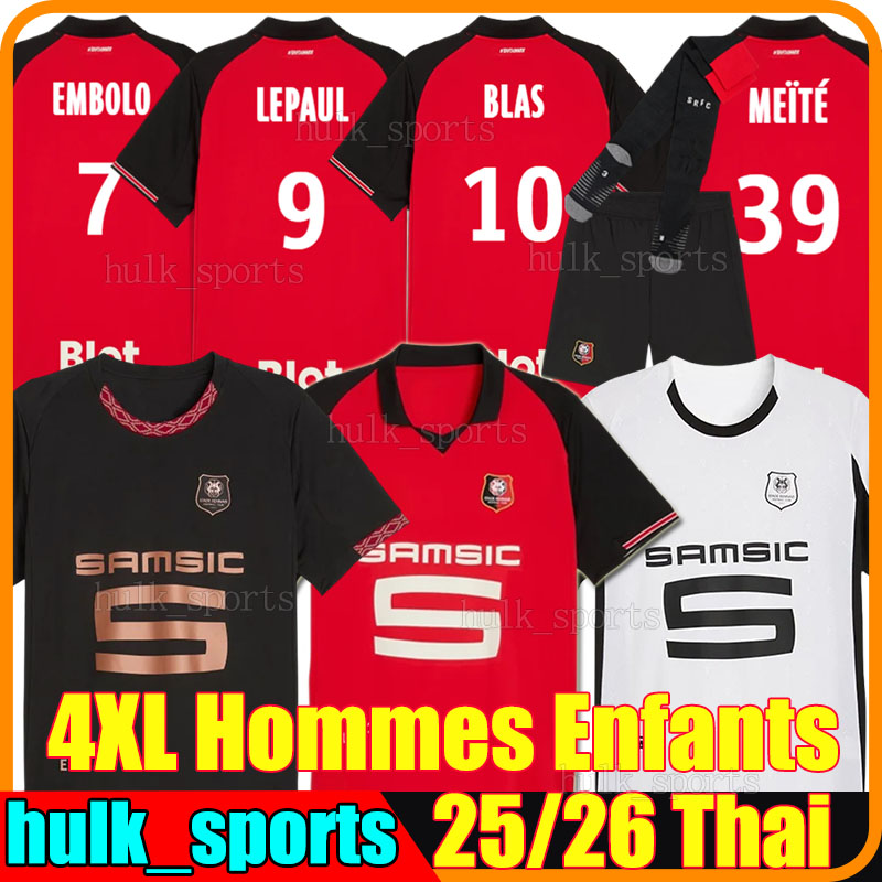 4XL 25/26 Stade Rennais 3rd Soccer Jerseys Rennes LEPAUL BLAS EMBOLO MEITE M.TAMARI FOFANA ROUAULT AIT BOUDLAL MUKIELE RONGIER men kids kit socks sets Football Shirts