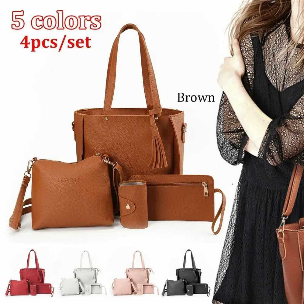 4Pcsset Crossbody Bags Women Bag Set Pattern Leather Shoulder Bags Purse Ladies PU Crossbody Bag W251031
