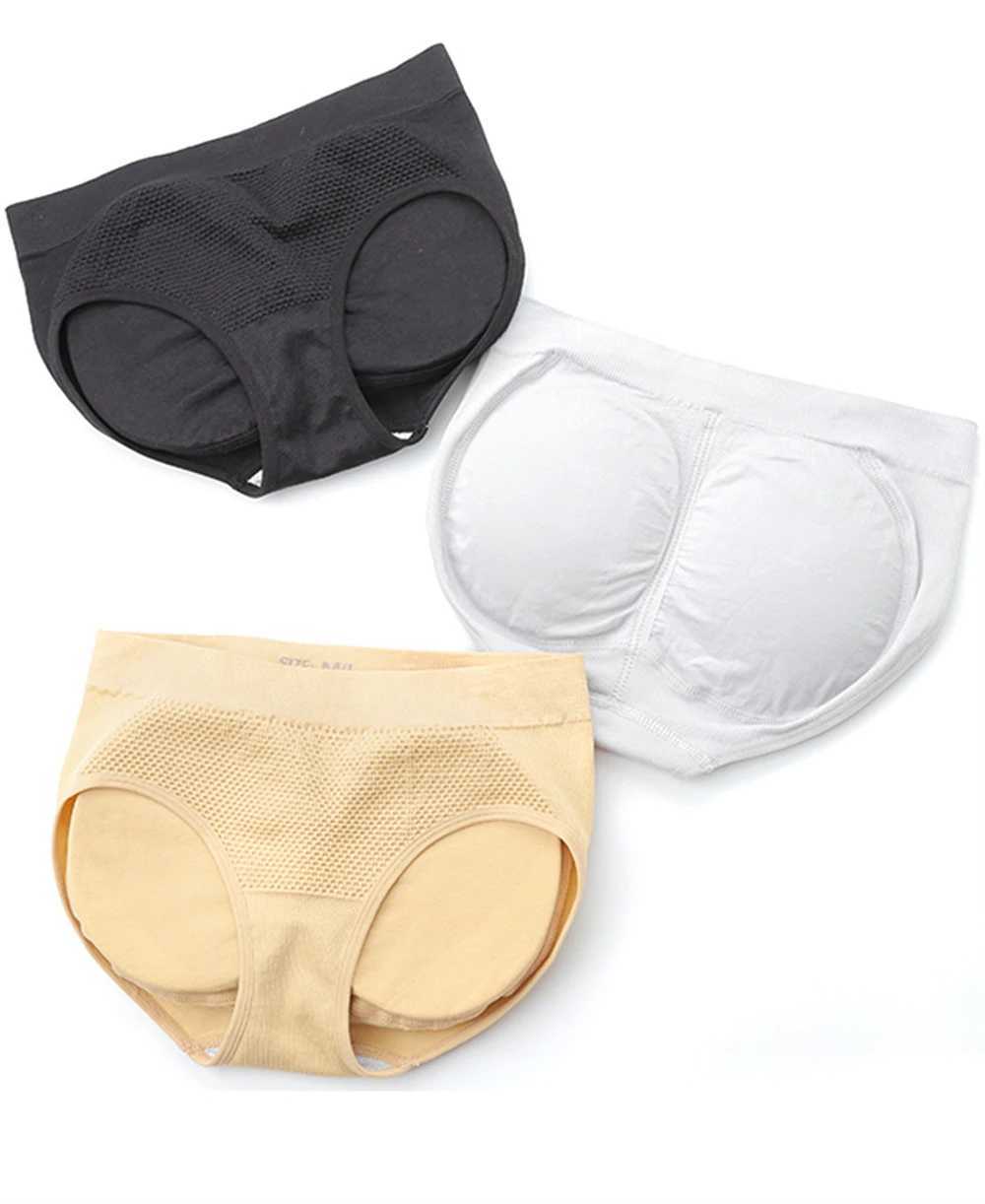 Womens HipLifting Panties MidWaist Cotton Fake Butt Comfortable Breathable Beautiful Buttocks Pads Panties Shaping Underwear L251030