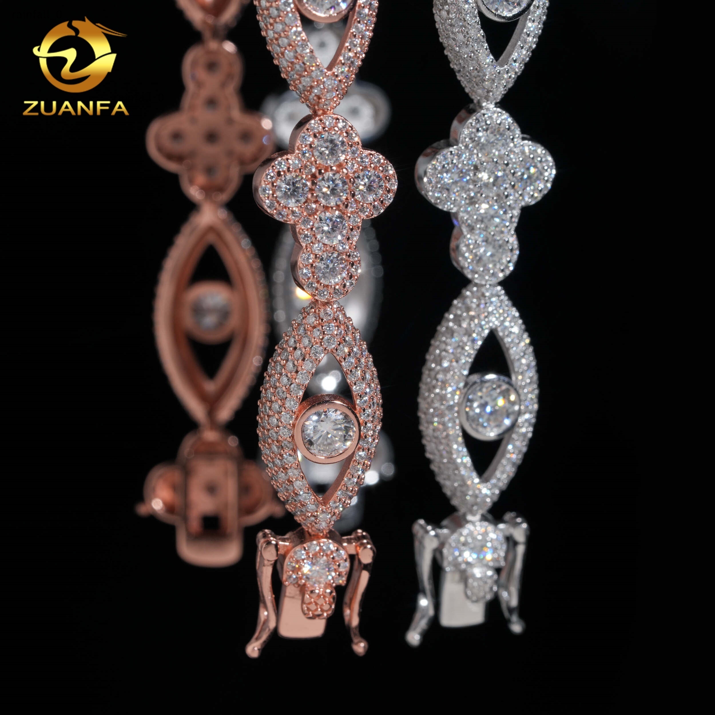 Trending 126mm Cross Evil Eyes Moissanite Bracelet Cuban Link Chain Moissanite Cuban Chain Moissanite Cuban Link Bracelet