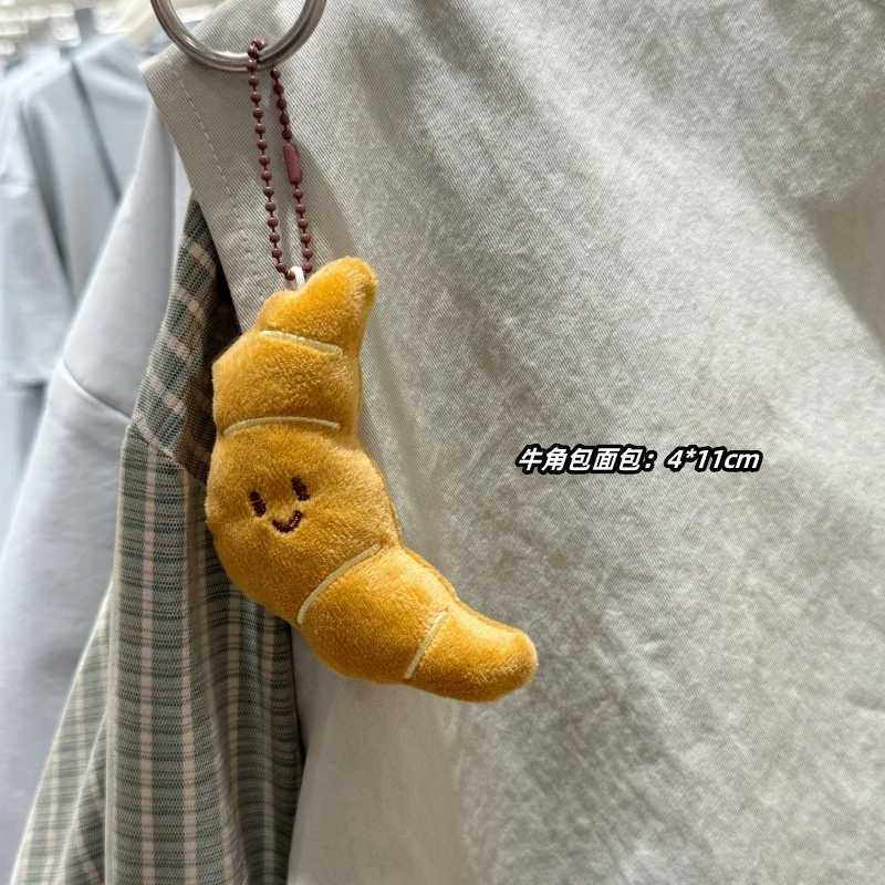Kawaii Croissant Long Bread Series Plush Keychain Cute Decoration Backpack Pendant Plush Toy Doll Keyring Doll Girl Gift V251031