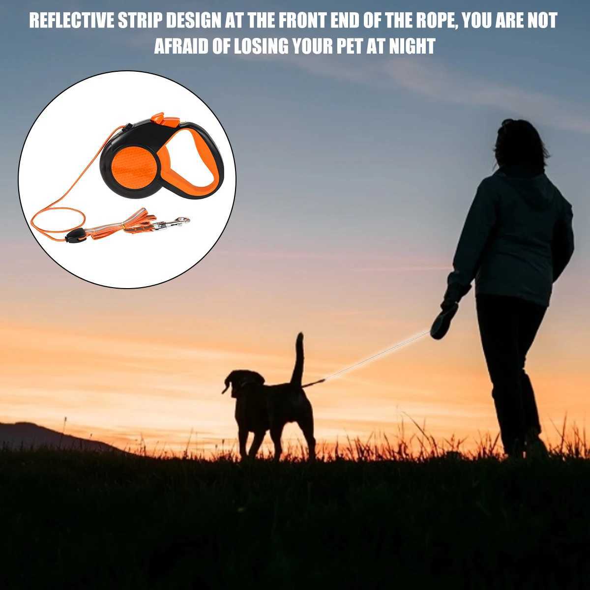 8M Retractable Dog Lead Heavy Duty Pet Walking Leash with Strong Reflective Tape NonSlip Handle for Small Medium Large Dogs C251031