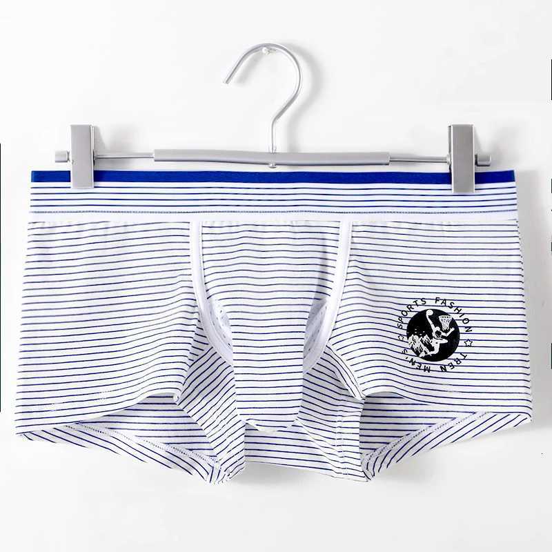 Mens Elephant Pouch Underwear Bulge Sexy Boxer Shorts Cotton Panties Striped Penis Bag Hot Men Lingeries Scrotum SeparationT251031