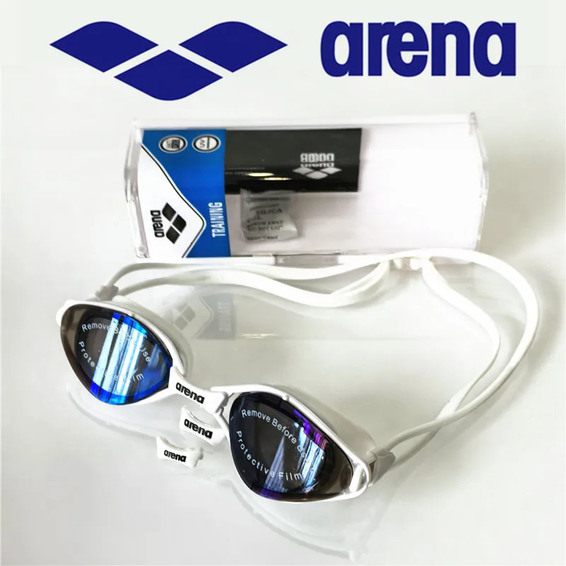 ARENA professional waterproof and anti fog highdefinition adult swimming goggles silicone swim cap 251030