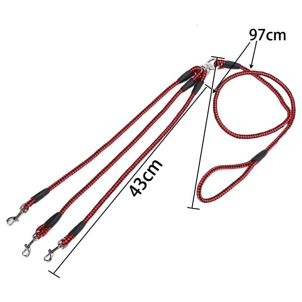 3 Way Dog Coupler Leash No Tangle Splitter Triple Dog Leash for Walking Running Three Small Dogs Cats Puppy 3 in 1 Traction Rope C251031