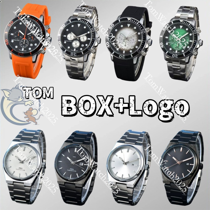 Luxury Tissotys Watch PRX Stainless Steel Band Mens Watches Chronograph Luminous Sappire Automatic Movement Designer Wristwatch With Box Montre Reloj