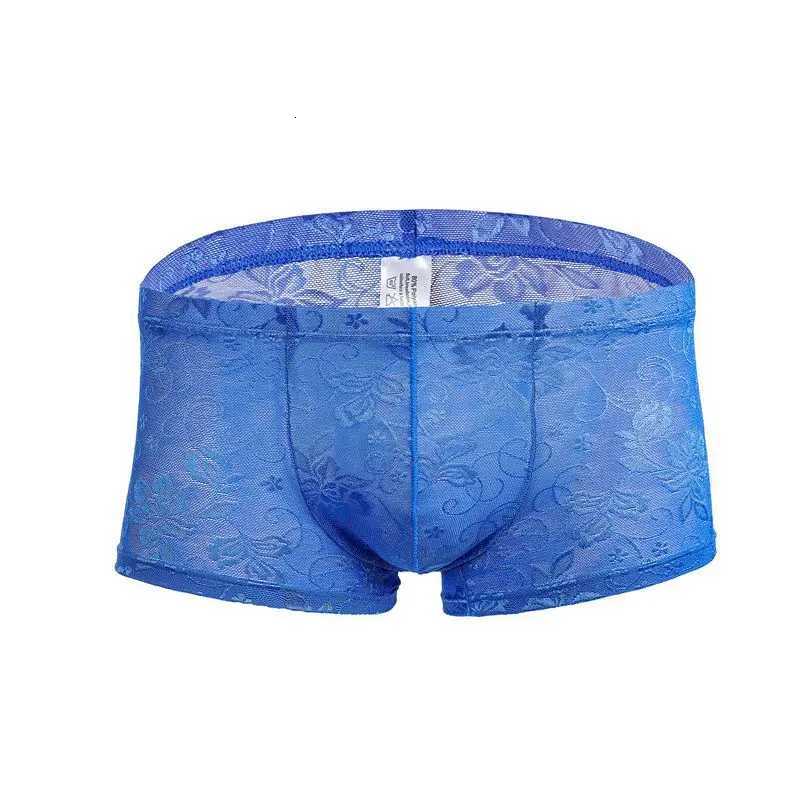 See Through Lace Underwear Men Boxers Sexy Transparent Low Waist Breathable Underpants Mesh Male Boxer Boxershorts PantiesT251031