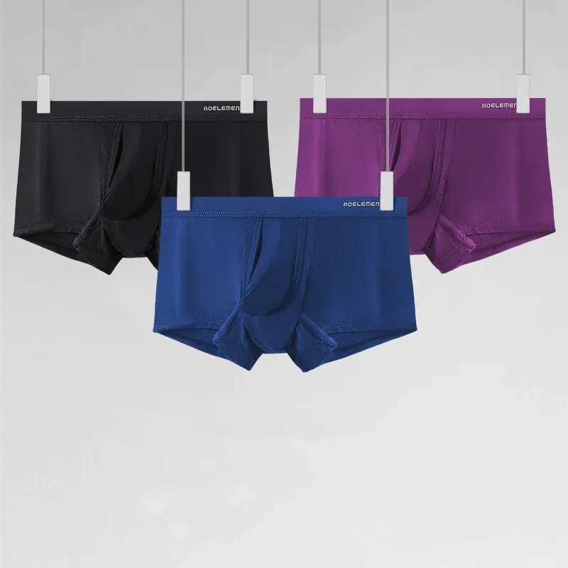 Mens Boxer Shorts Modal Underwear Man Solid Panties Breathable Bullet Separation JJ Penis Pouch Underpants Cueca Plus Size L5XLT251031