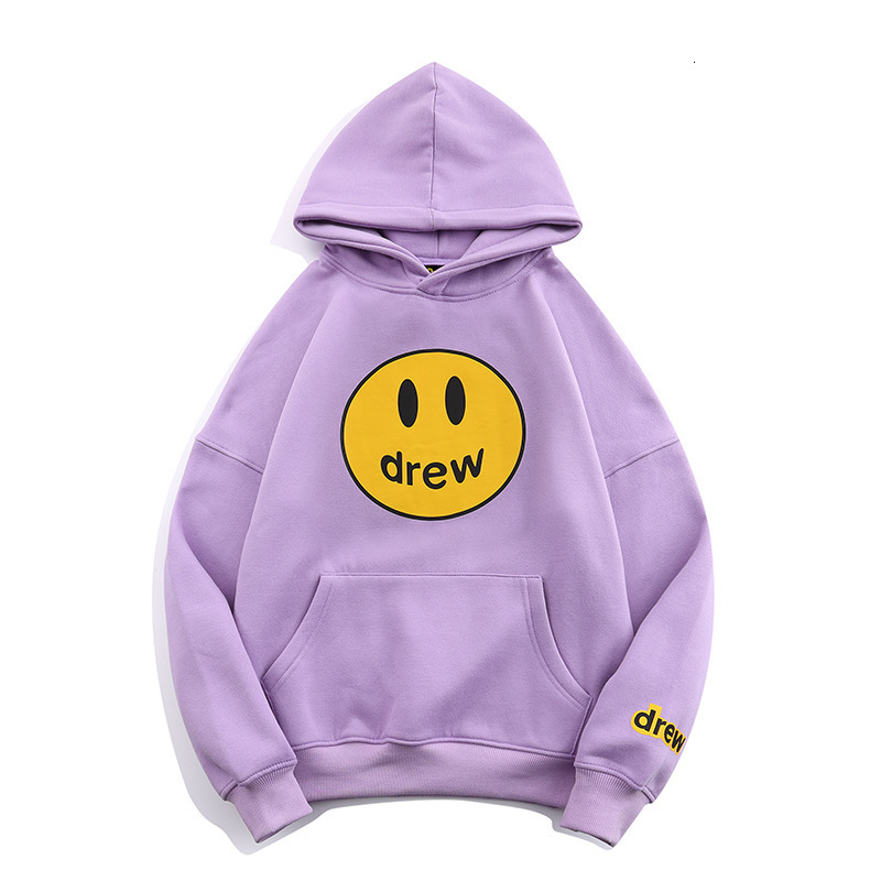 Drew Smiley Face Letter for Women, Ins Internet Celebrity Bieber Same Style, Men's Trendy High Street Fashion Brand, Couple's Hoodie