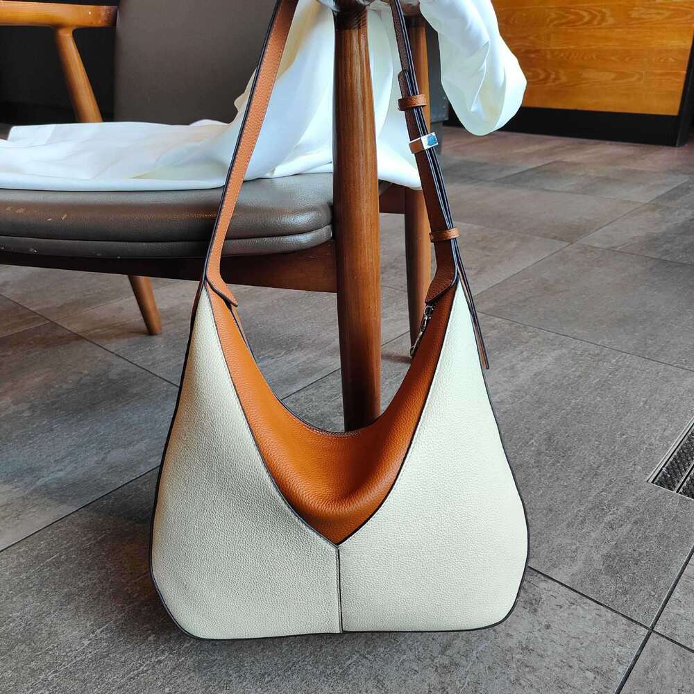 Luxury Bag Designer Genuine Leather Large Capacity Single Shoulder Tote New Top Layer Cowhide Niche Geometric Commuter Bucket Bag For Women