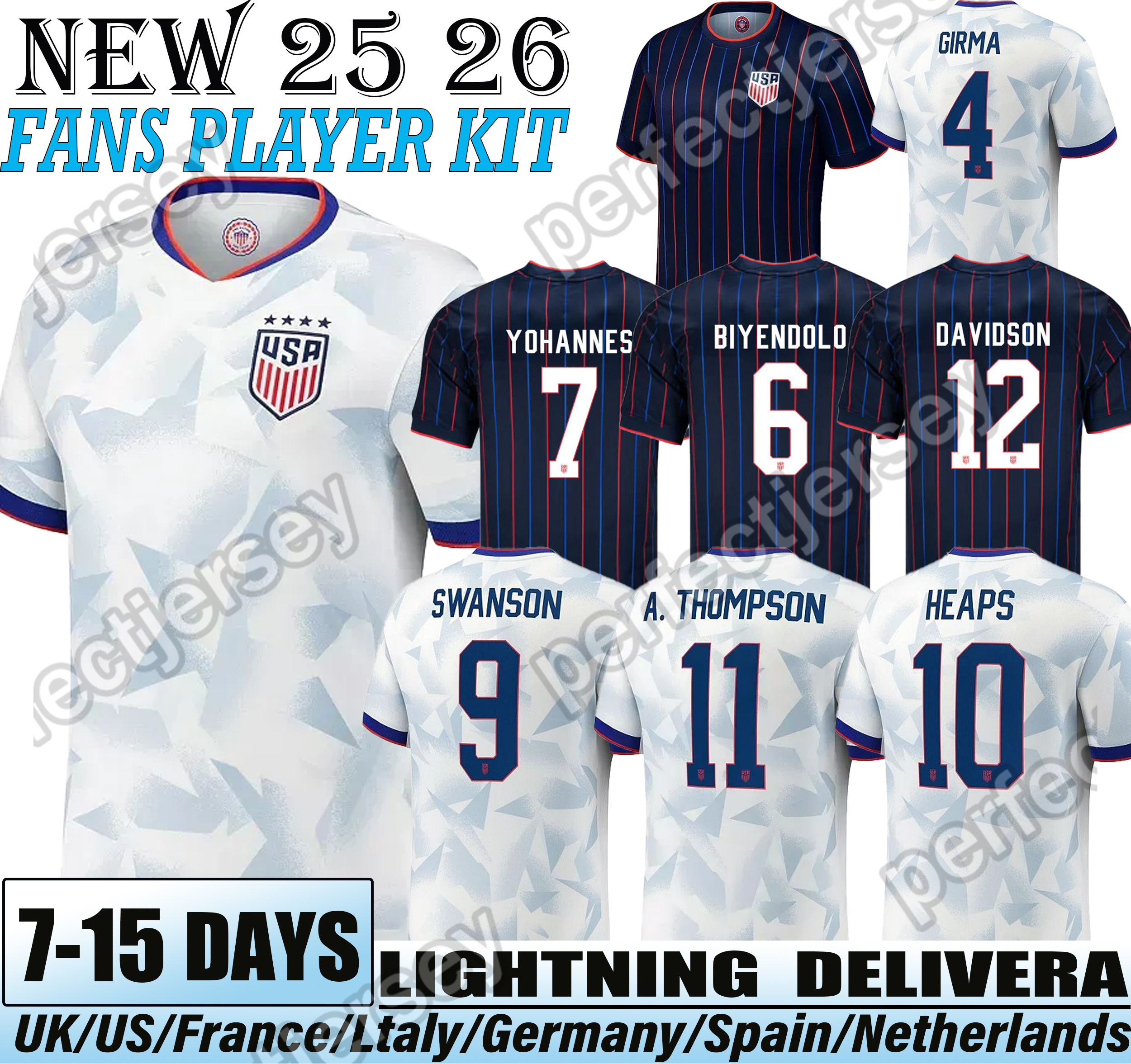 24 25 26 America World Cup Soccer Jerseys Robinson Aaronson 11 Richards 3 Pulisic 10 Balogun 20 Wright 19 Jerseys US Soccer Jerseys kit kids Football 