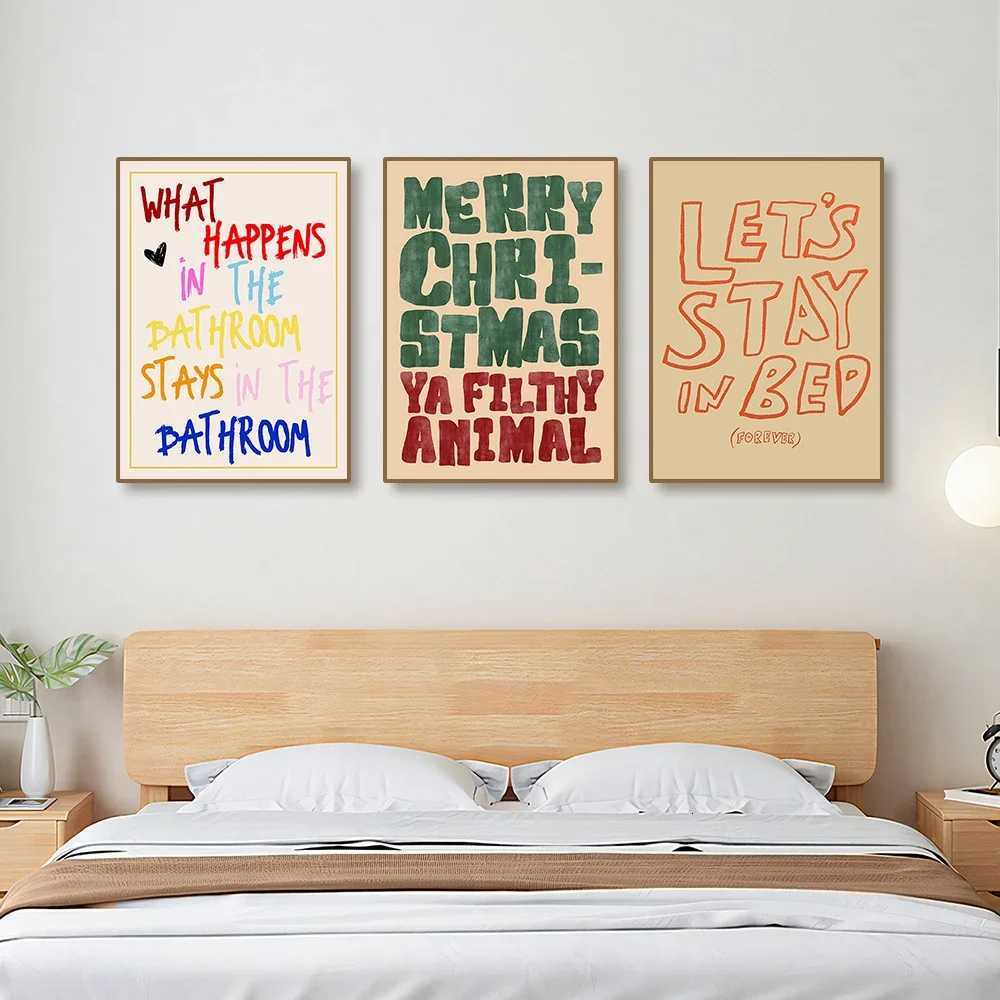 1PC Frameless Modern Minimst Positivity Quote Prints Canvas Painting Cute Multicolor Letter Posters Wall Art for Home Decor C251031