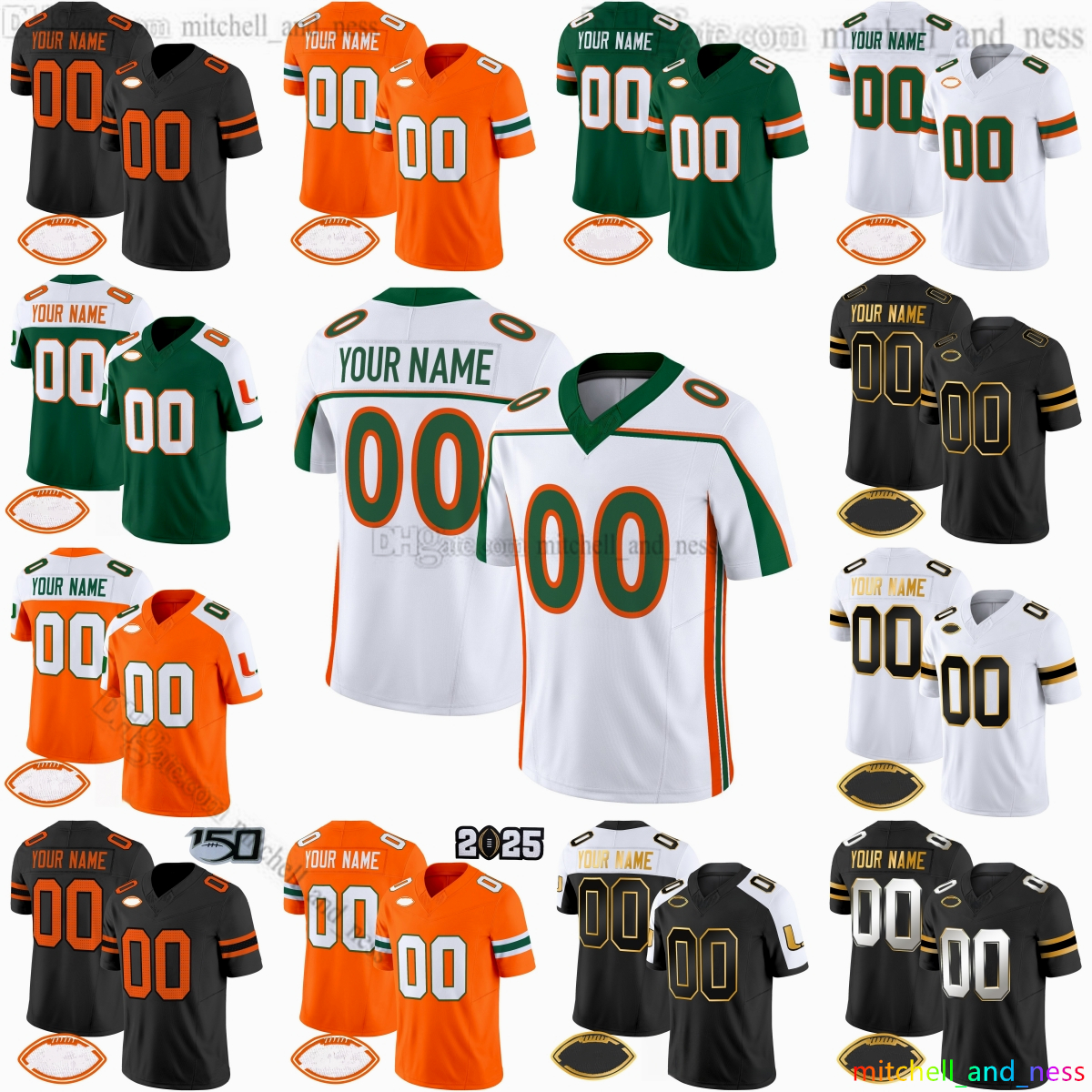 2025 Custom S-6XL 11 Carson Beck College Football Jersey 1 Cam Ward 4 Mark Fletcher Jr. 10 Malachi Toney 8 Emory Williams 1 Mohamed Toure Xavier Restrepo Stitched Jerseys