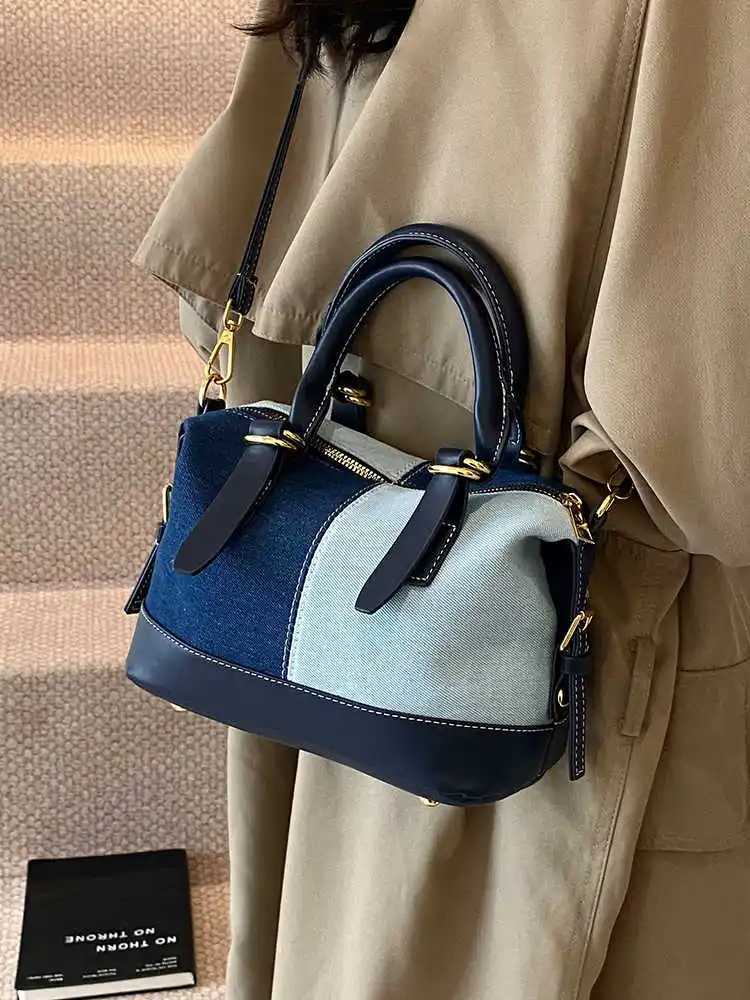 Denim Wens Crossbody Bag 2025 New Trend Casual Splicing Handbag Korean Cmuting Ctra Single Shoder Pack D251031