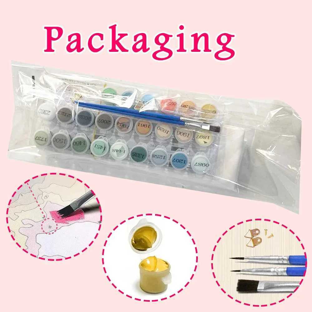 AZQSD Picture Oil Painting by Numbers Dandelion Flower Oil Painting on Canvas Landscape Hand Paint Kits Unique Gift for Children C251031