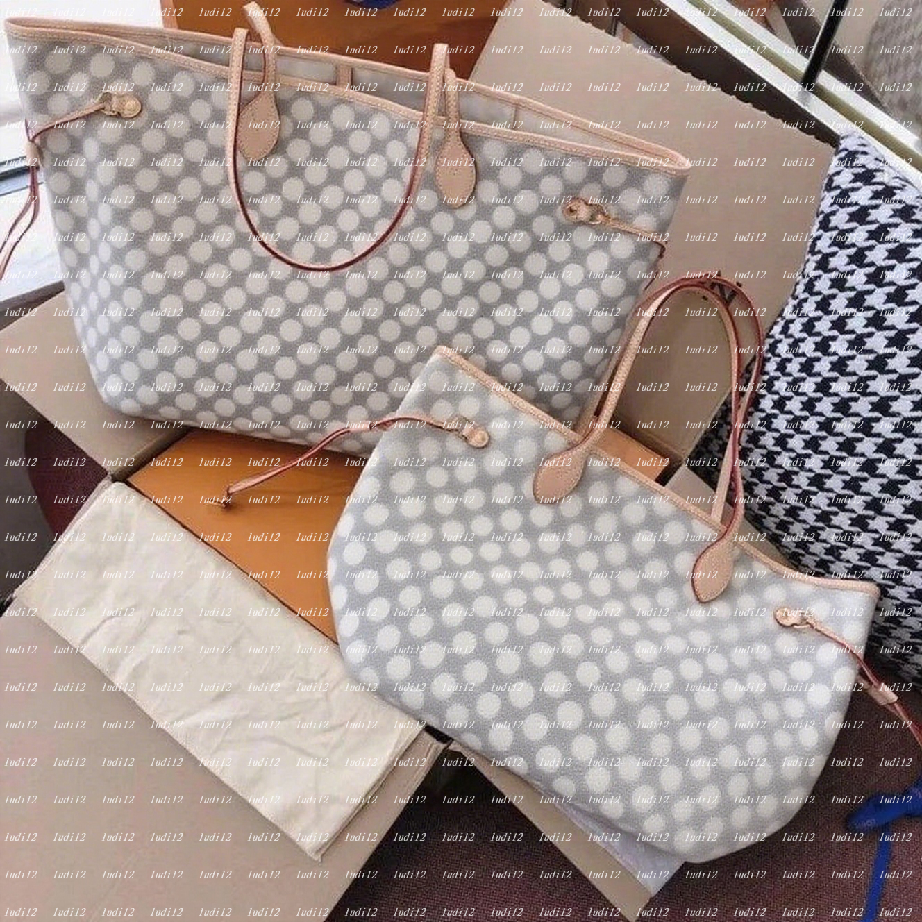 High quality neverful bag Double Up Bag Womens crossbody shoulder bag designer handbag Luxury shopping bag wallet mirror quality tote leather Composite Bag