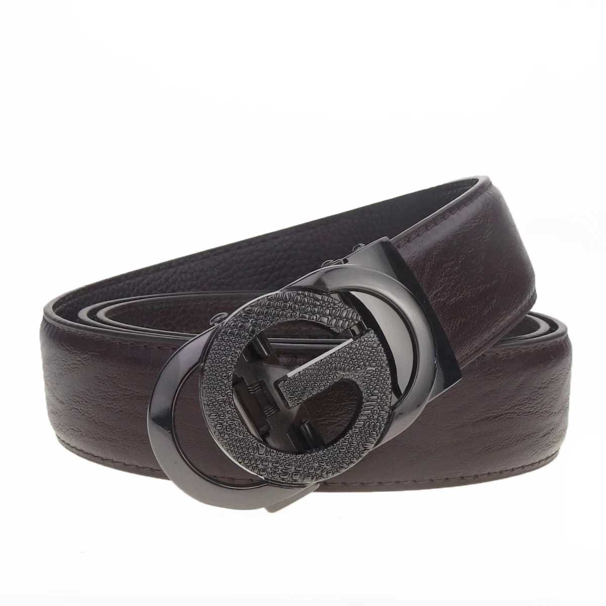 New Leather Cowhide Mens Belt Fashion Automatic Buckle Ratchet Adult Luxury Brand Jeans Business Casual Waist Male Strap BrandW251030