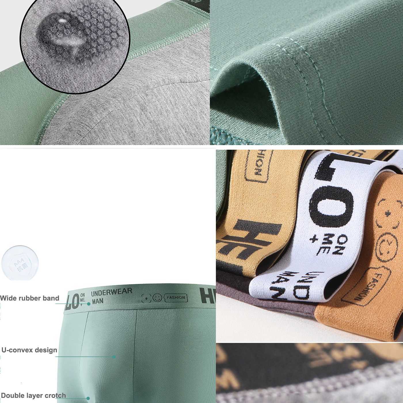 5Pcspack Mens Underwear Male Boxers Sexy Underpants Comfortable Breathable Fashion Boys Panties Underwear Boxershorts MenT251031