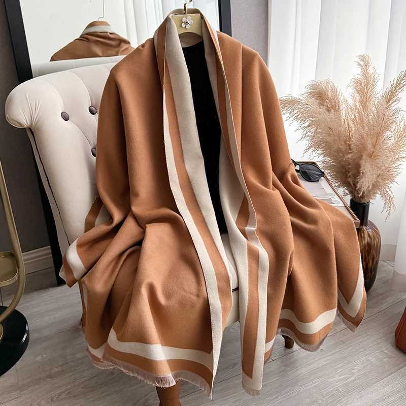 Womens Luxury Cashmere Warm Scarf Solid Color Fashionable Shawl Womens Winter Cashmere Bandana Buffenda New Collection C251031