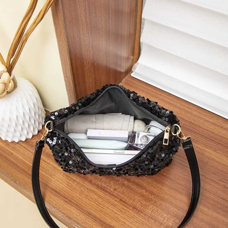 Womens Shiny Sequins Evening Clutch Bag Ladies Dinner Party Wedding Phone Purse Handbag Female Trendy Underarm Shoulder Bag W251031