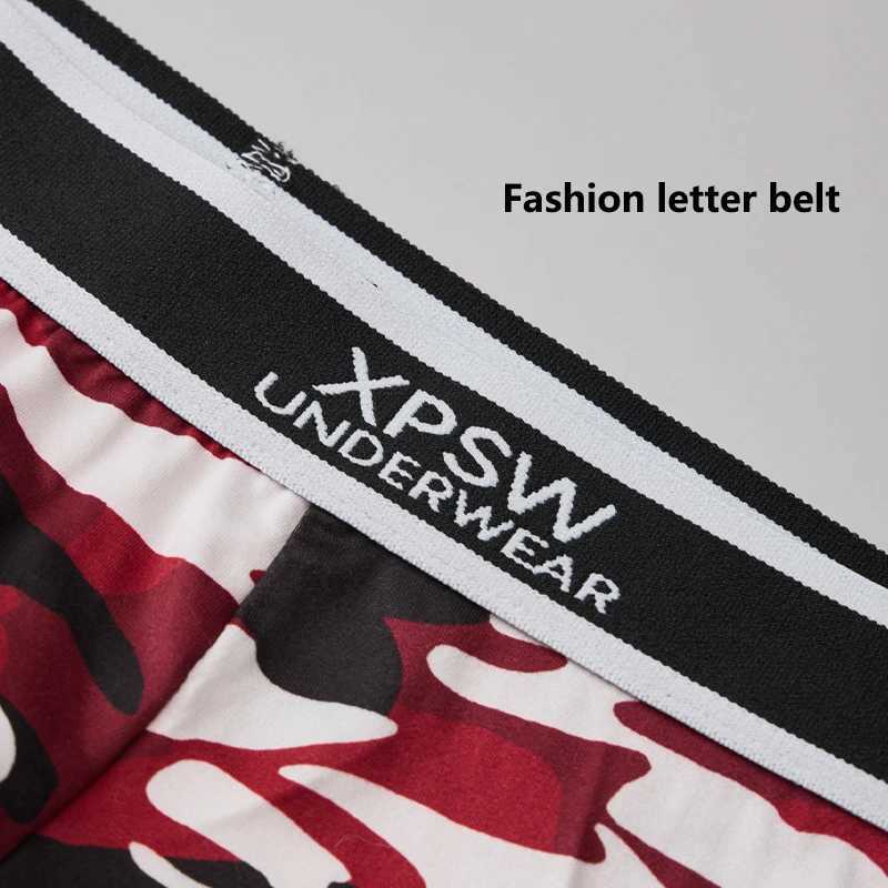 Sexy Mens Boxer Briefs Print Underwear Soft Breathable Men Underpants Comfortable Elastic Waistband Low Rise BriefsT251031