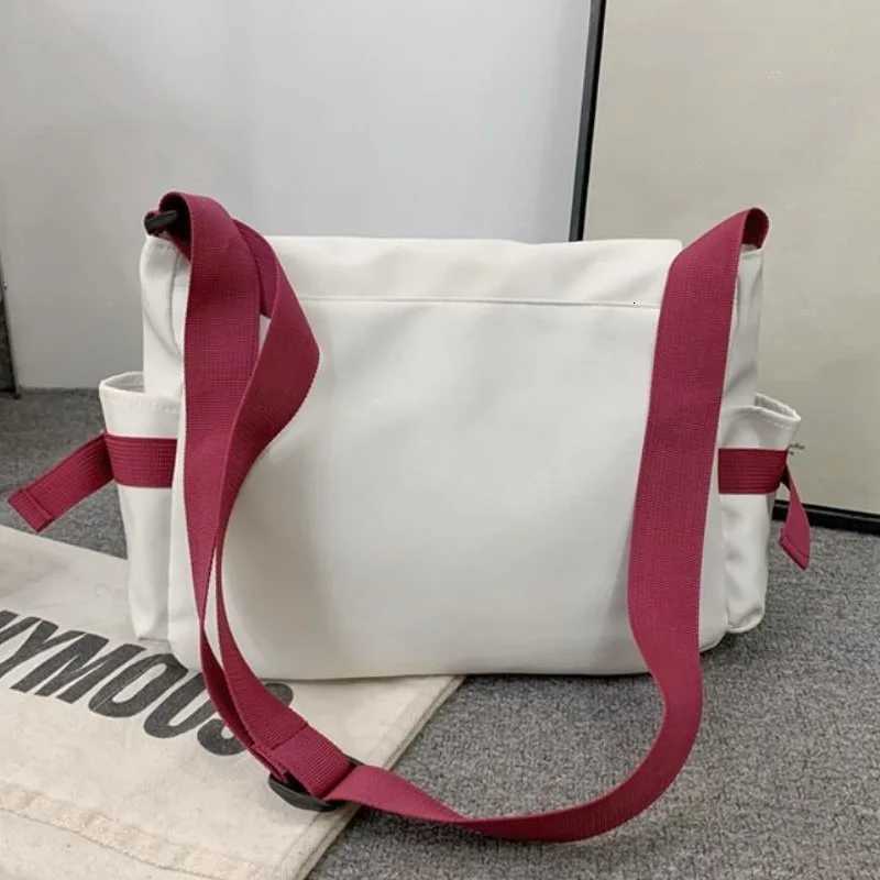 Mens Harajuku Shoulder Bags Waterproof Canvas Crossbody Bags Teen Boys School Messenger Bag W251031