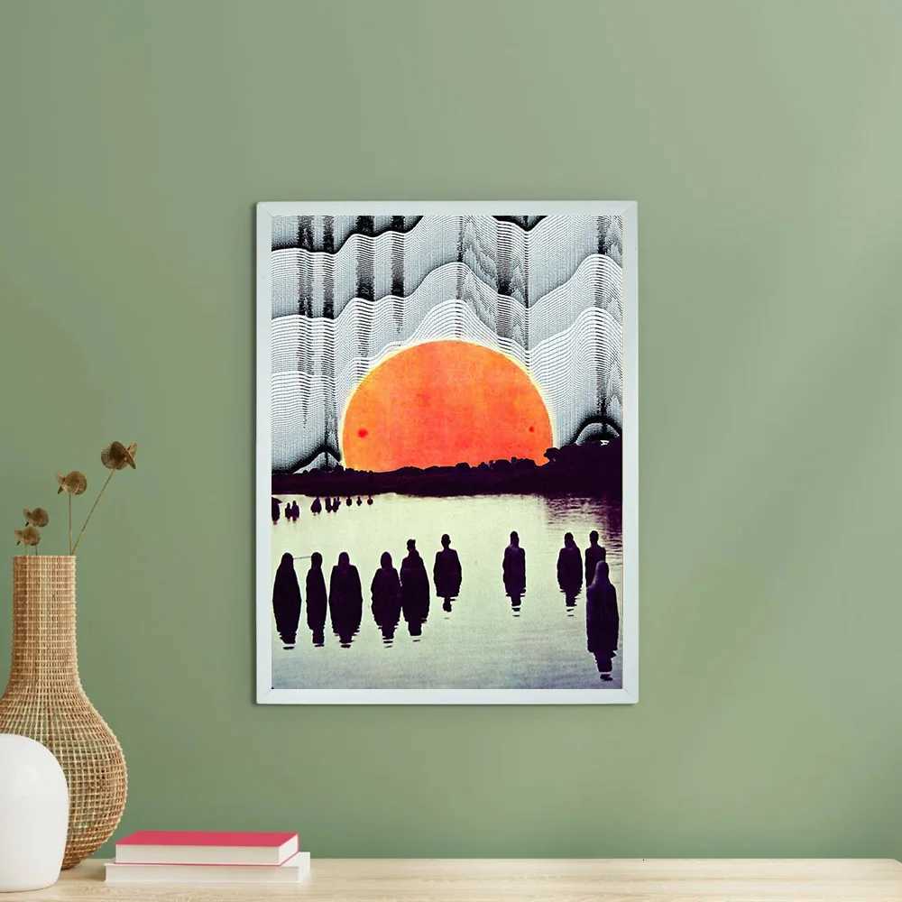 Japanese Wave Art Print Canvas Wall Decor Ocean Sunset Landscape Painting Modern Home Decor Gift Japanese Art C251031