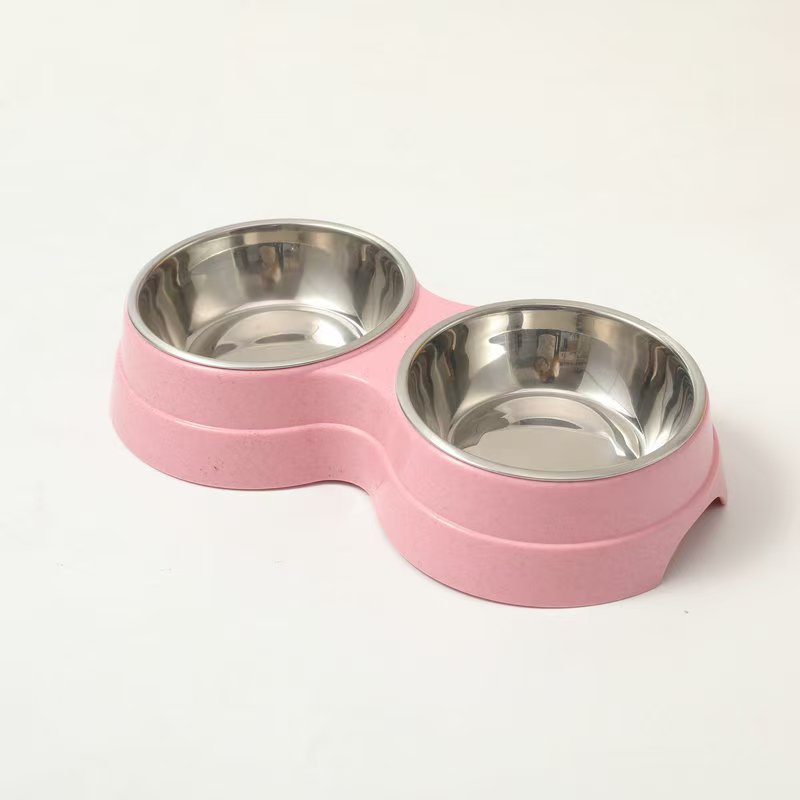 H1204 Non-slip stainless steel pet bowl, anti-tipping design, dropshipping available.