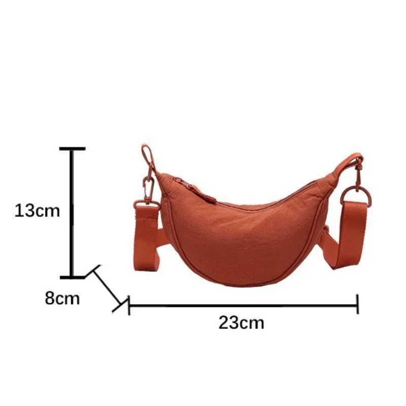Solid Color Womens Portable Shoulder Bag Simple Female Nylon Cloth Padded Crossbody Bags Travel Purse Handbags Messenger Bag W251031