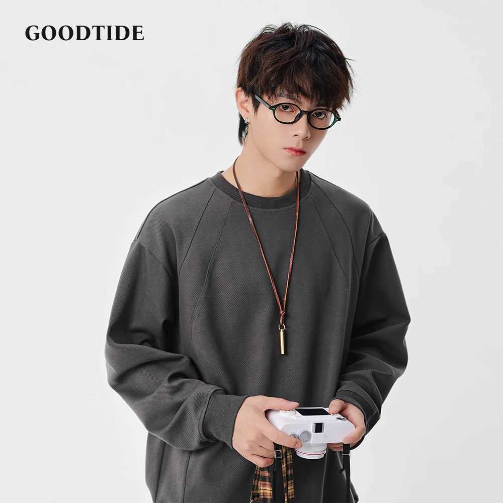 Fashion Mens Casual Crew Neck Sweatshirt 2025 Winter New Raglan Sleeve Design Comfortable Soft Long Sleeve Pullover Top J251031