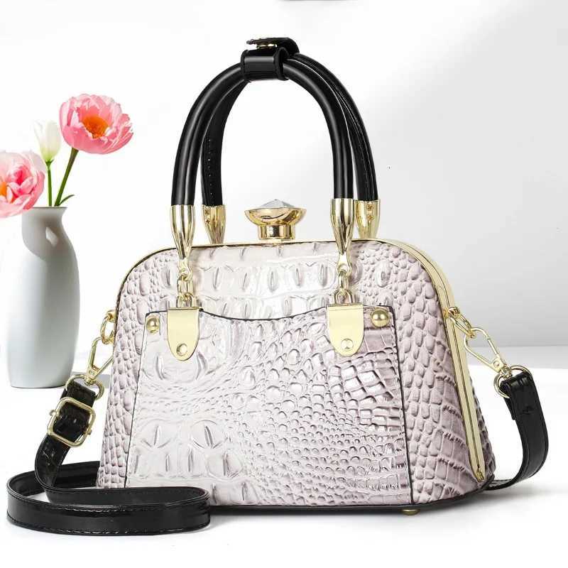2025 New Luxury Handbags Women Bags Designer Crocodile Pattern Ladies Boston Shoulder Bag High Quality Womens Casual Tote BagT251031