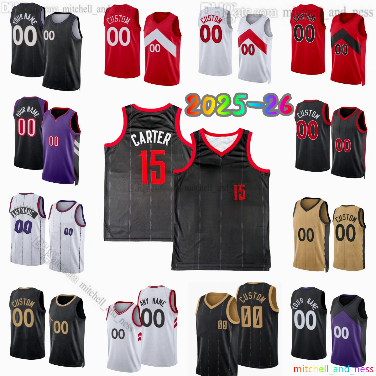 Custom 2025-26 New 4 Barnes Printed Basketball Jersey 5 Quickley 3 Ingram 12 Murray-Boyles 9 Barrett 1 Dick 15 Carter 19 Poeltl 54 Mamukelashvili 23 Shead Jerseys Shorts