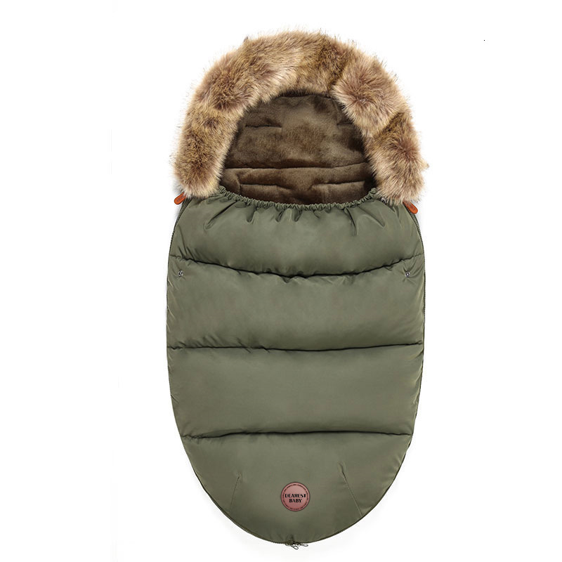 Sleeping Bags Baby Bag In Stroller Winter Windproof Fur Collar Removable 2 Styles Footmuff 0 36 Months For Cart Basket born 230727