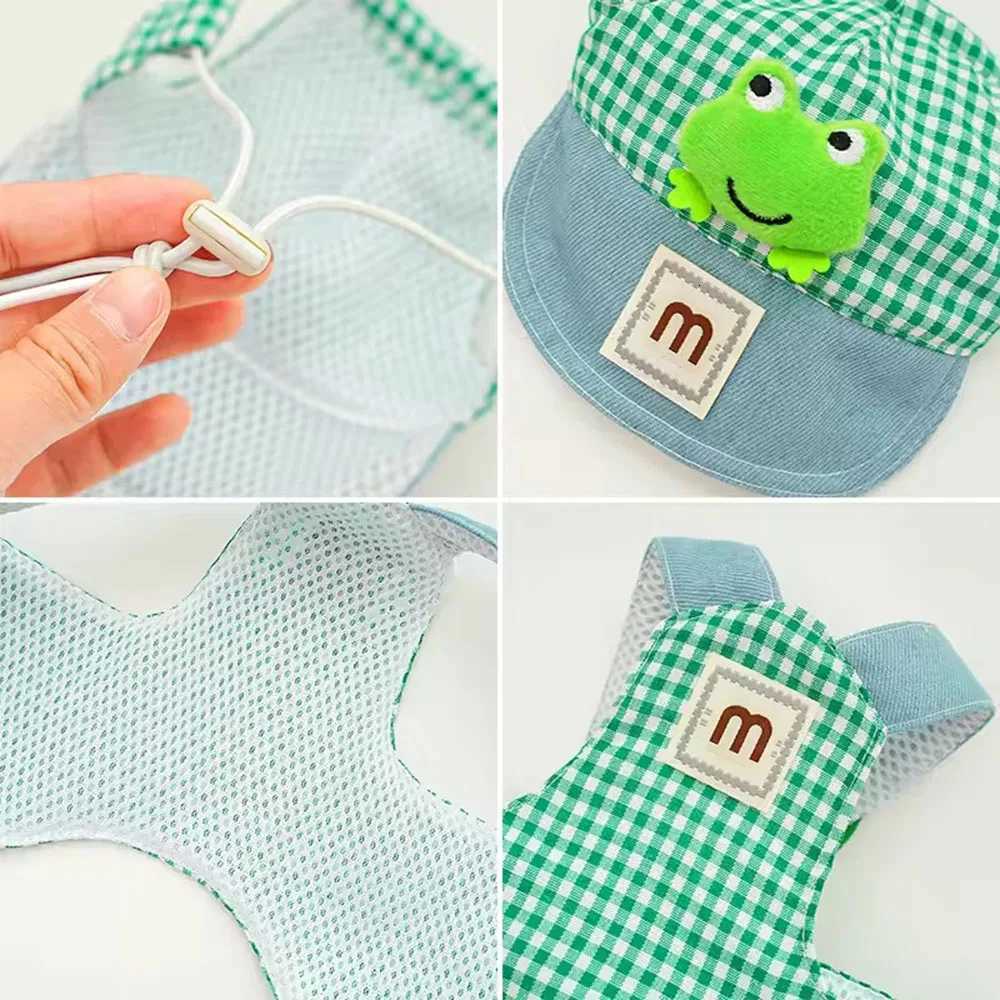 Cartoon Pet Harness Leash Sun Hat Set Cute Kitten Puppy Costume Cat Small Dogs Vest Harness Rope Cap 3pcs Outdoor Pet Supplies C251031