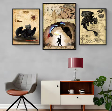 Poster waterproof wall painting high-quality printing movie poster living room retro room decoration