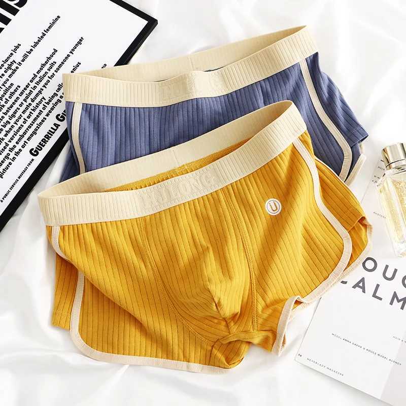 3PCS Mens Four Seasons Underpants Slim Panties MidWaist Simple Breathable Comfortable Boxer Shorts Vertical Stripe Soft PantyT251031