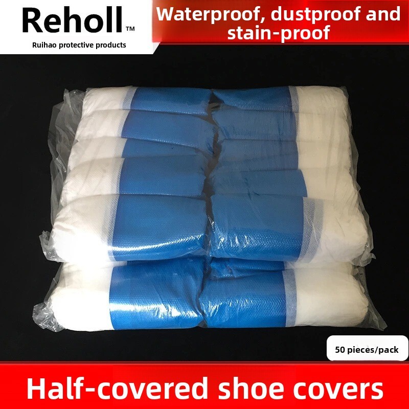 Disposable Mechanism Coated Non-Woven Semi-Coated Waterproof Non-Slip Shoe Covers Bagged Dustproof Factory Direct Sale