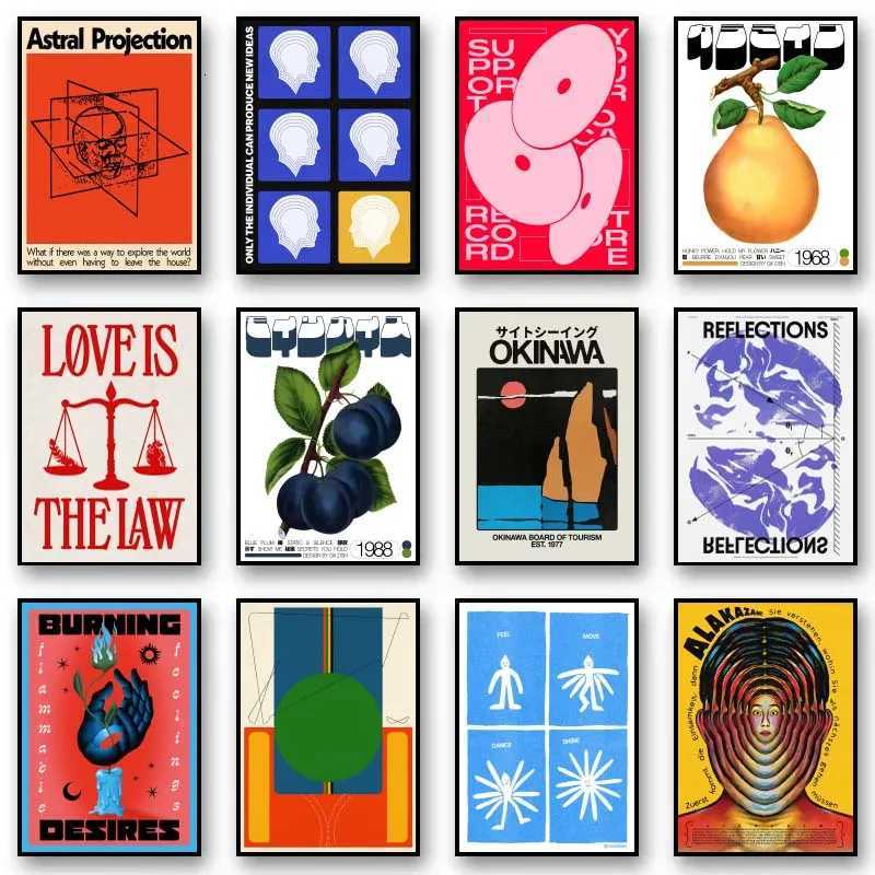 Vintage Japanese Wall Art Print Posters ic Abstract Mid Century OKINAWA Canvas Painting for Modern Living Room Home Decor C251031